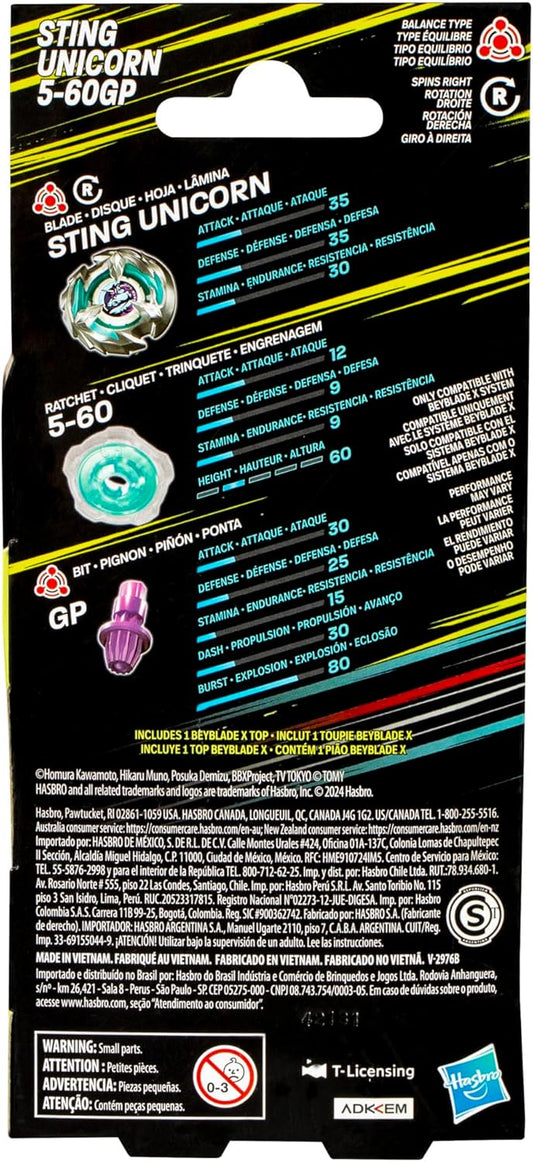 Beyblade X Sting Unicorn 5-60GP Booster Pack Set