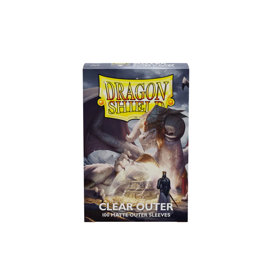 DRAGON SHIELD STANDARD SIZE OUTER SLEEVES - MATTE CLEAR (100 SLEEVES)
