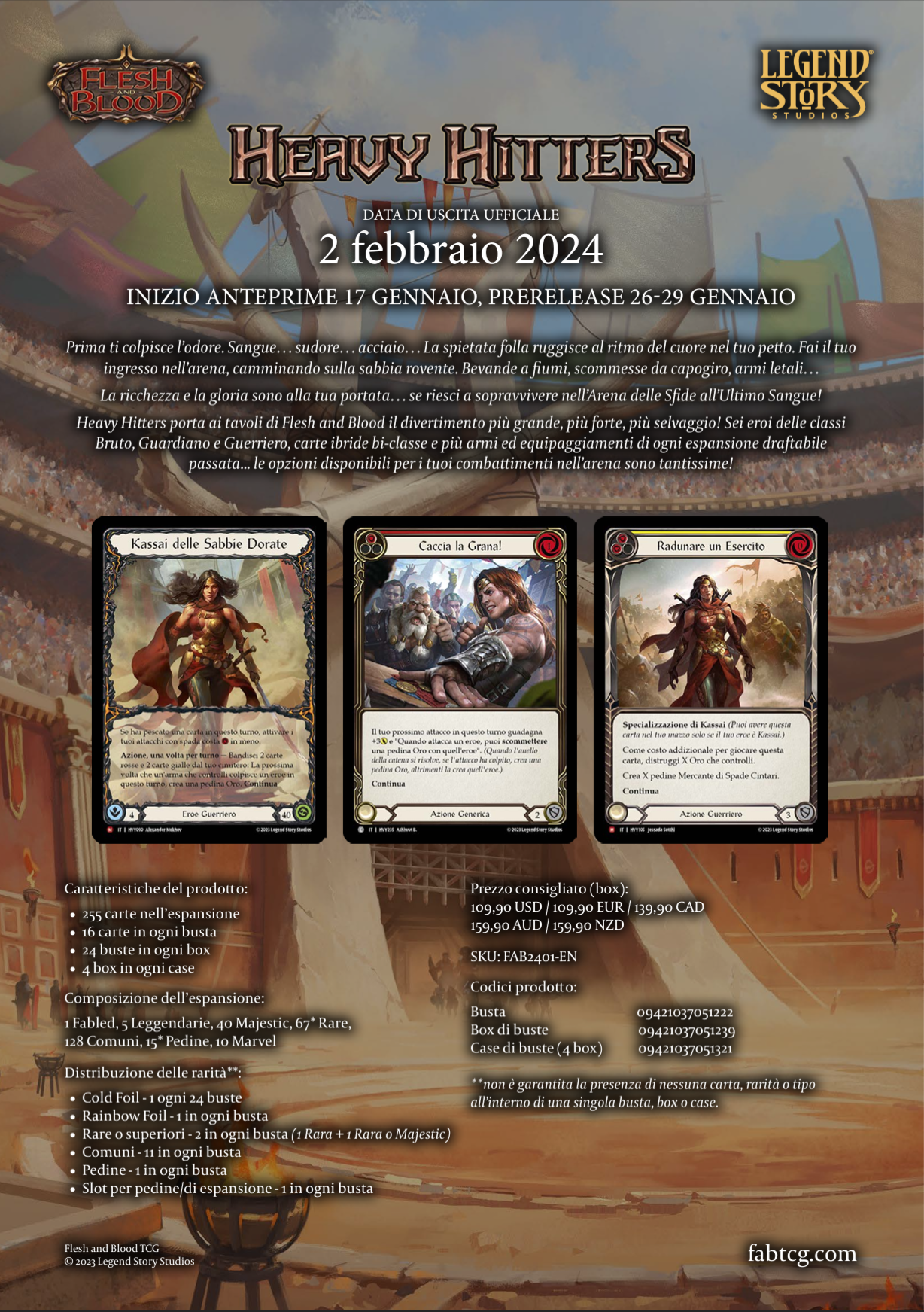 FLESH & BLOOD TCG - HEAVY HITTERS BOX (24 BUSTINE) - ITA