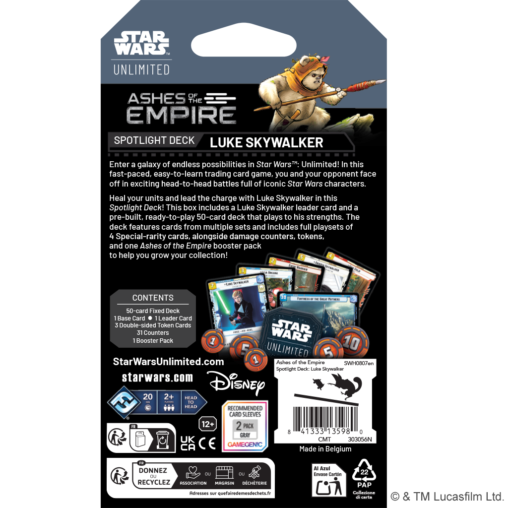 SWU - Ashes of the Empire - Deck Luke Skywalker ENG