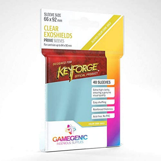 GAMEGENIC KeyForge Clear Exoshields Prime Sleeves 66 x 92 mm (40)