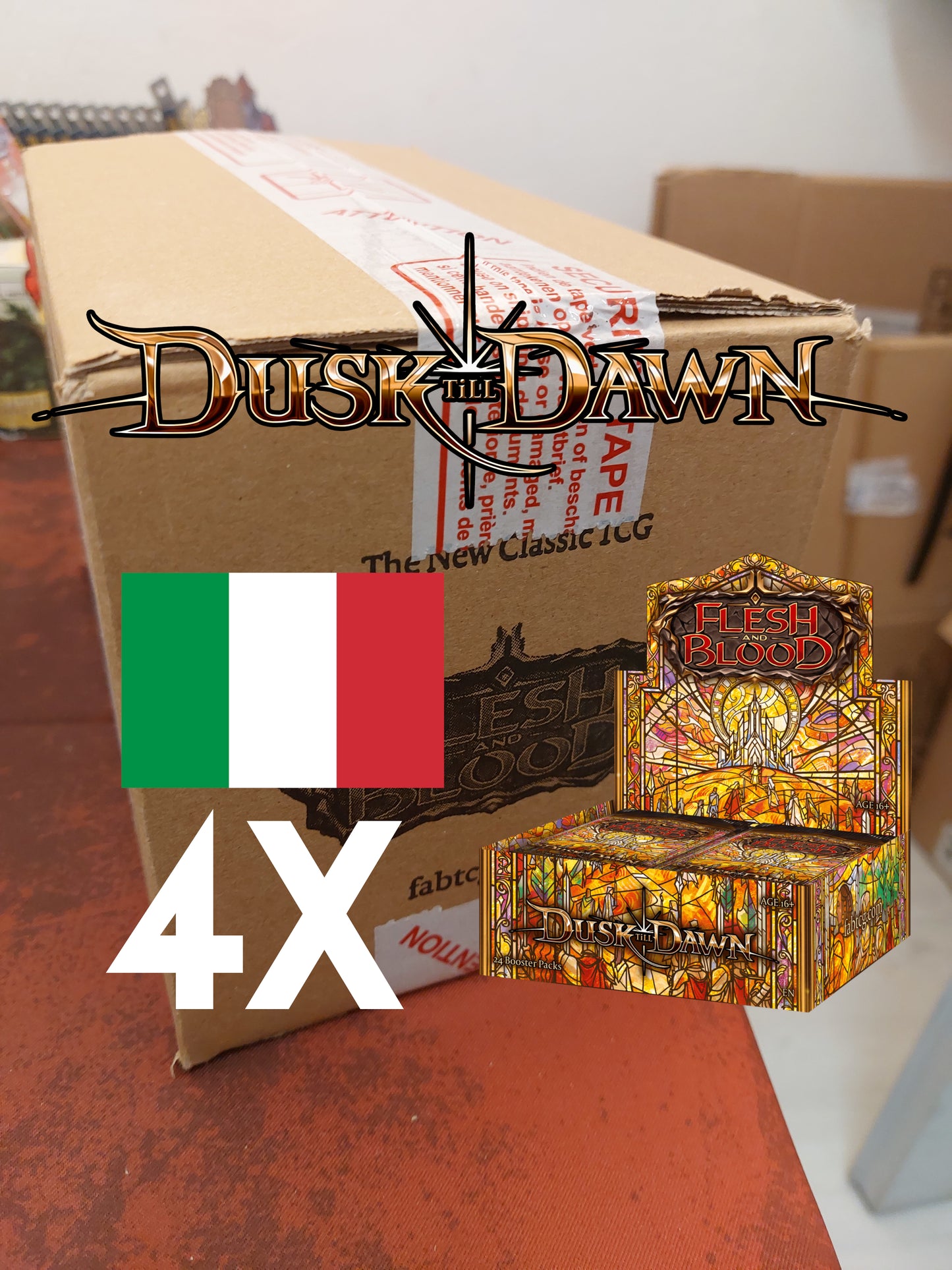Case Flesh and Blood TCG - DUSK TILL DAWN 4X Booster Display (24 packs) - IT