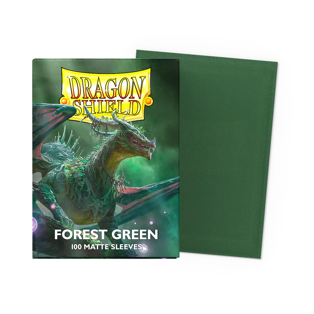 DRAGON SHIELD STANDARD SIZE MATTE SLEEVES - FOREST GREEN (100 SLEEVES)